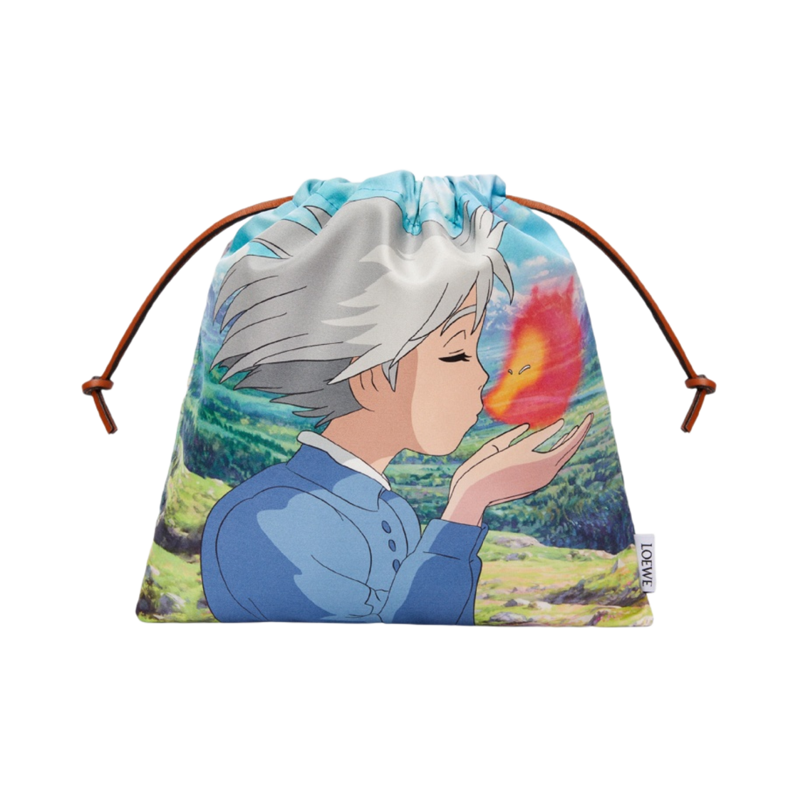 로에베 x 하울의 움직이는 성 캘시퍼 드로우스트링 파우치 캔버스 멀티컬러(Loewe x Howl's Moving Castle Calcifer Drawstring Pouch in Canvas Multicolor) - 1