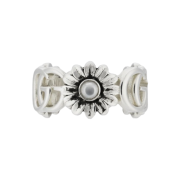 (W) Gucci GG Marmont Mother Of Pearl Ring 925 Sterling Silver