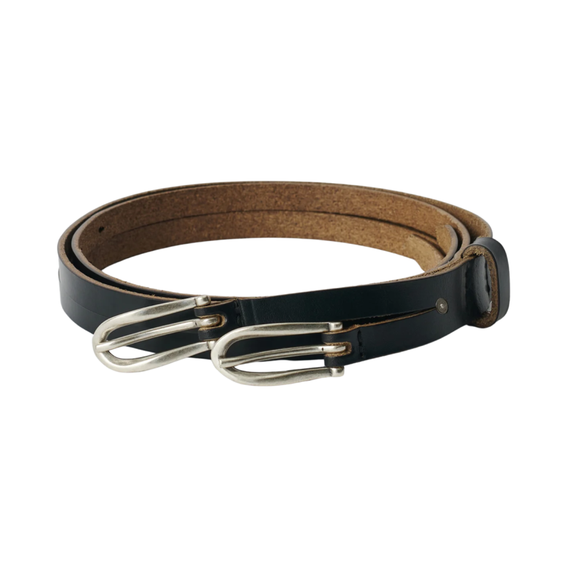 아워레가시 트윈 텅 크롬엑셀 레더 벨트 블랙(Our Legacy Twin Tongue Chromexcel Leather Belt Black)