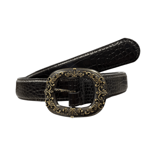 25SSUMCPBAB Undermycar 25SS A Palace Entwined With Grapevines Buckle Alligator Effec Leather Belt - Alligator Brown