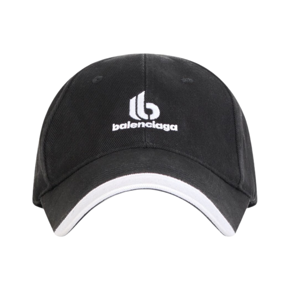 발렌시아가 더블 B 로고 캡 블랙