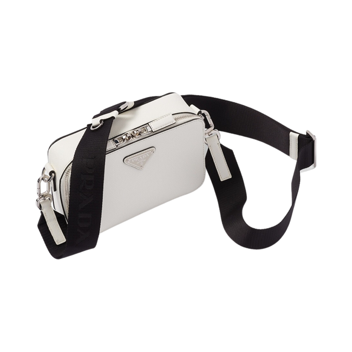 프라다 스몰 사피아노 레더 프라다 브리크 백 화이트(Prada Small Saffiano Leather Prada Brique Bag White) - 2
