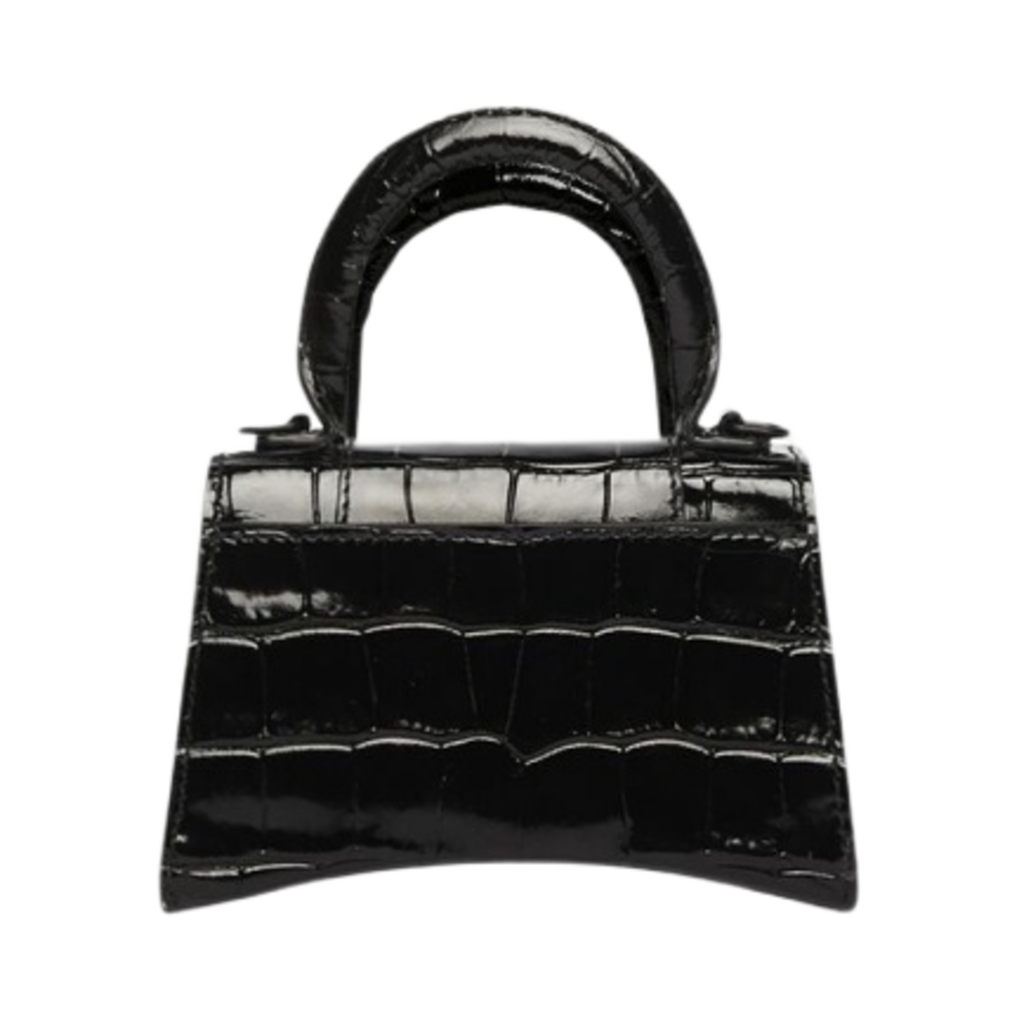발렌시아가 크로커다일 엠보스 카프스킨 아워글래스 미니 체인 핸드백 블랙(Balenciaga Crocodile Embossed Calfskin Hourglass Mini Handbag with Chain Black) - 2