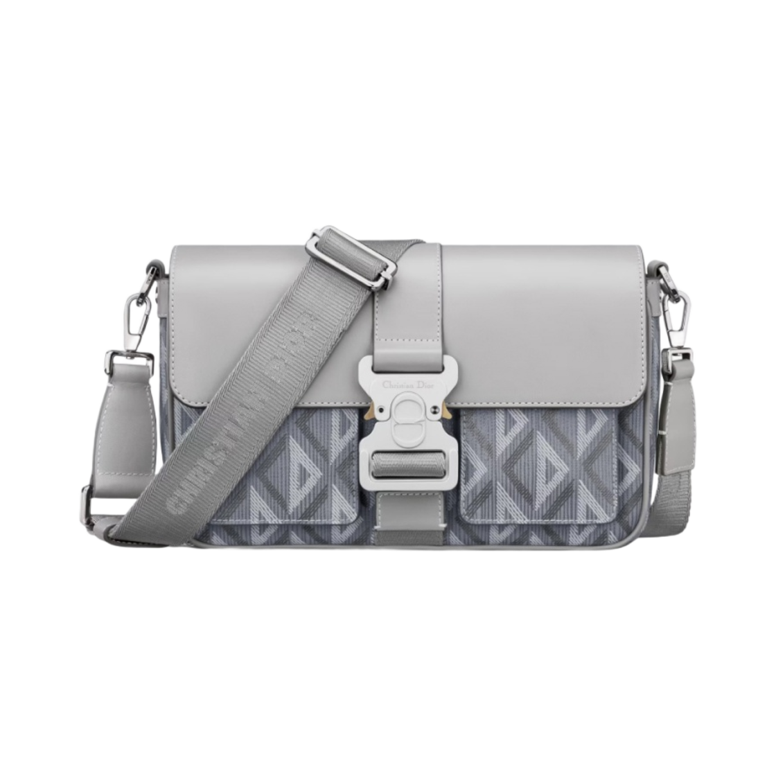 디올 힛 더 로드 백 스트랩 디올 CD 다이아몬드 캔버스 스무스 카프스킨 그레이(Dior Hit The Road Bag Strap Dior CD Diamond Canvas Smooth Calfskin Gray) - 1
