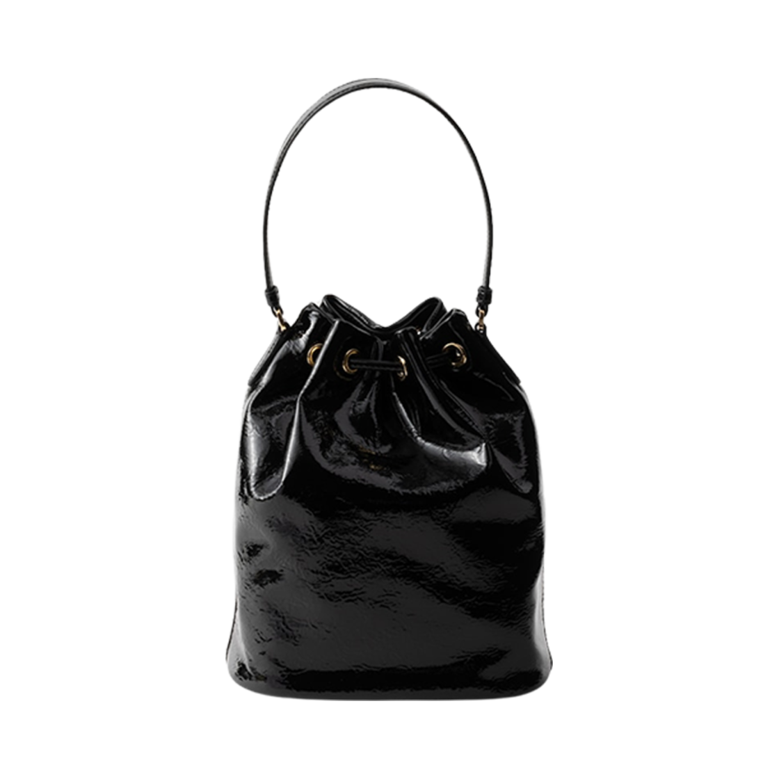 프라다 듀엣 나플락 페이턴트 레더 버킷백 블랙(Prada Duet Naplak Patent Leather Bucket Bag Black) - 2