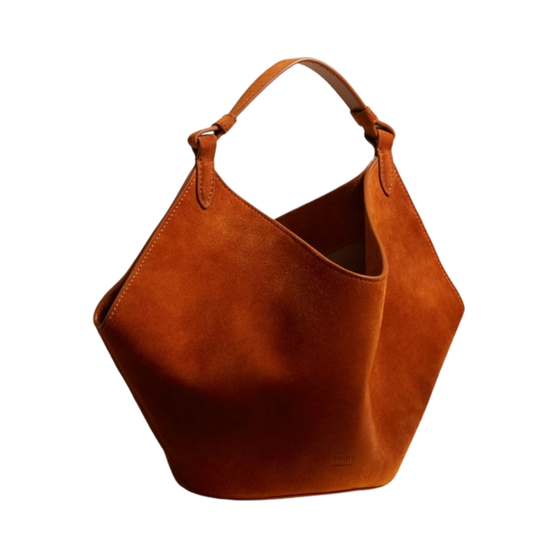 케이트 더 미니 로터스 백 카프스킨 스웨이드 카라멜(Khaite The Mini Lotus Bag in Calfskin Suede Caramel)