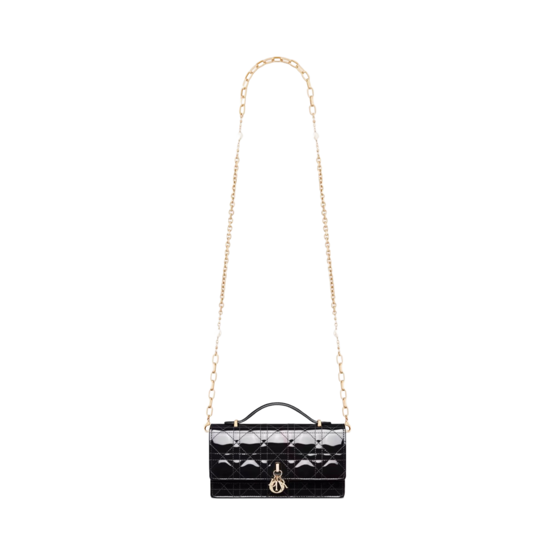 디올 마이 디올 미니백 페이턴트 까나쥬 카프스킨 블랙(Dior My Dior Mini Bag Patent Cannage Calfskin Black) - 4