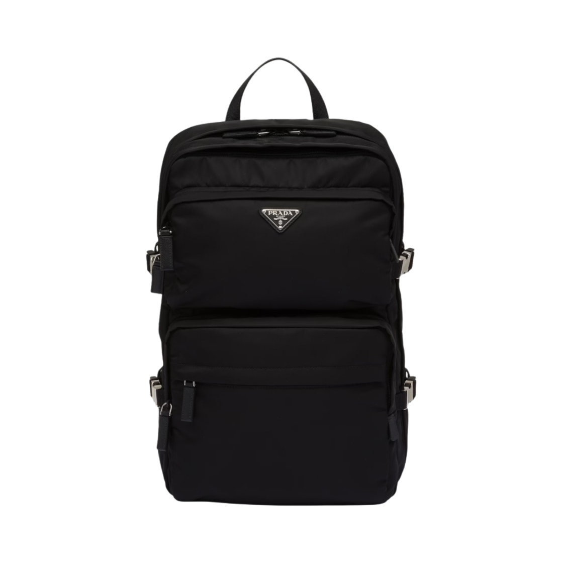 프라다 리나일론 앤 사피아노 레더 백팩 블랙(Prada Re-Nylon and Saffiano Leather Backpack Black)