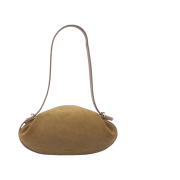 Yuzefi Dinner Roll Suede Shoulder Bag Khaki