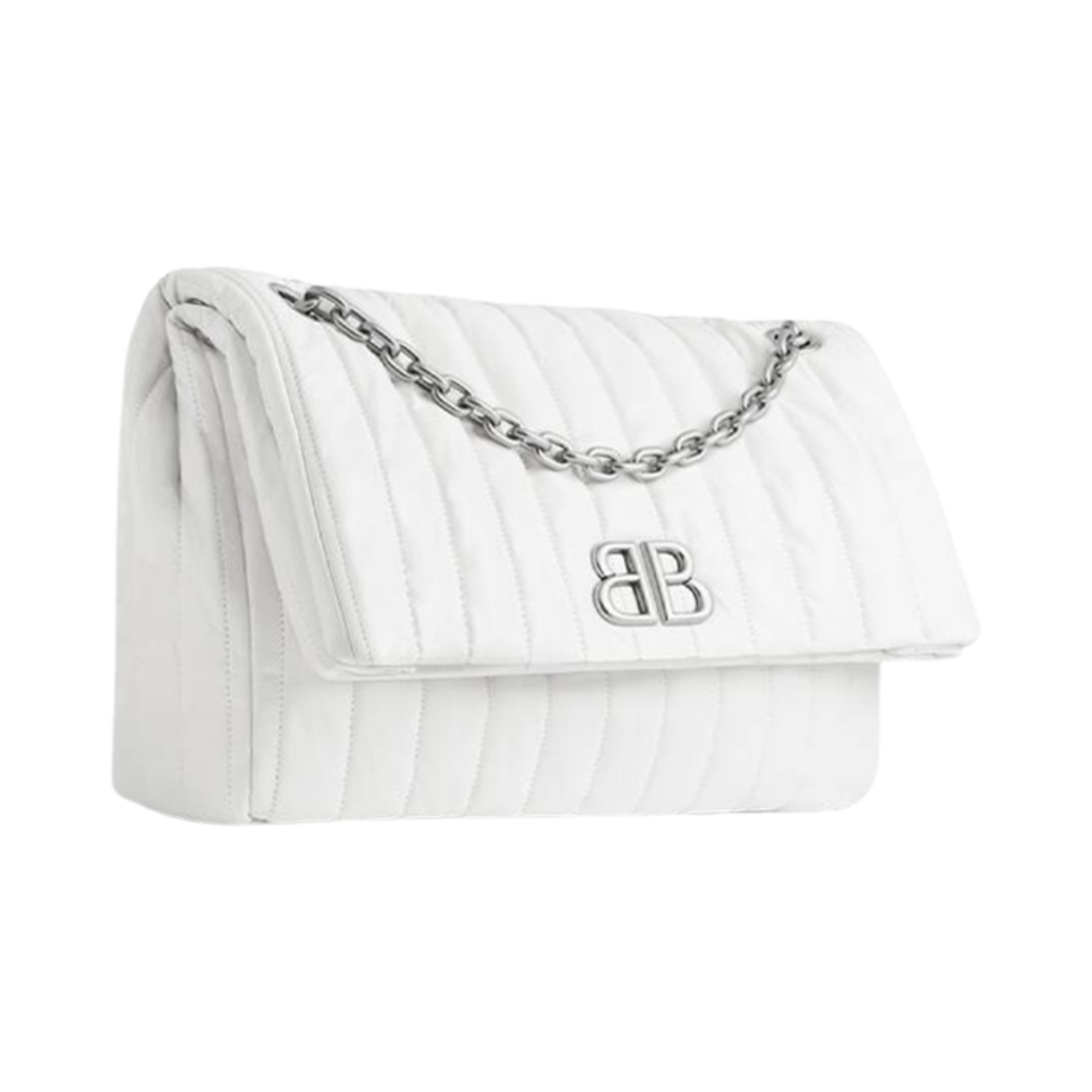 발렌시아가 모나코 미디움 체인 백 퀼티드 오프 화이트(Balenciaga Monaco Medium Chain Bag Quilted Off White) - 2