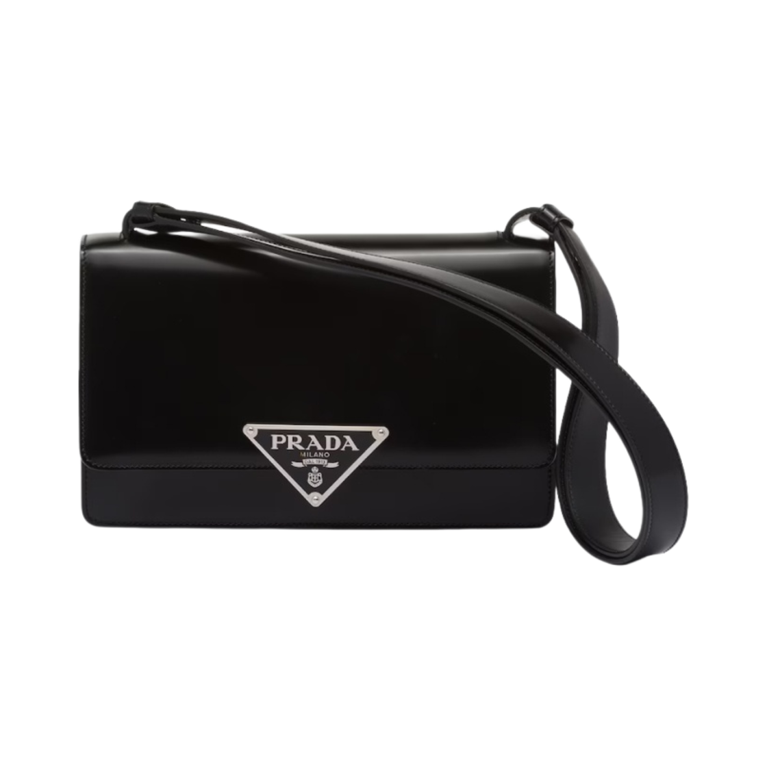 프라다 엠블럼 브러쉬드 레더 백 블랙(Prada Embleme Brushed Leather Bag Black) - 1
