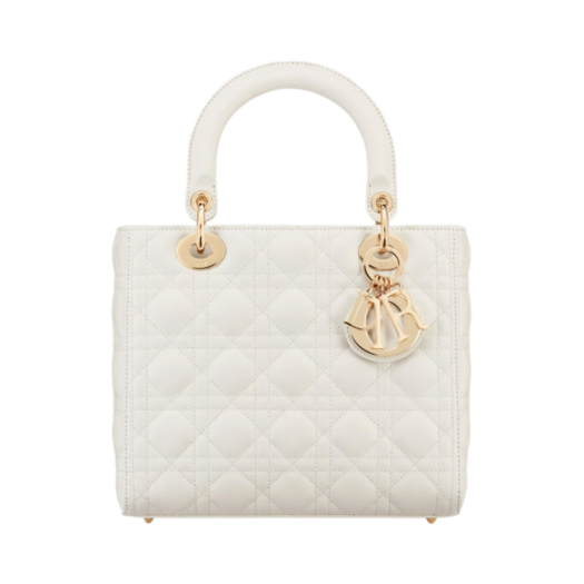 Dior Medium Lady Bag Cannage Lambskin Latte