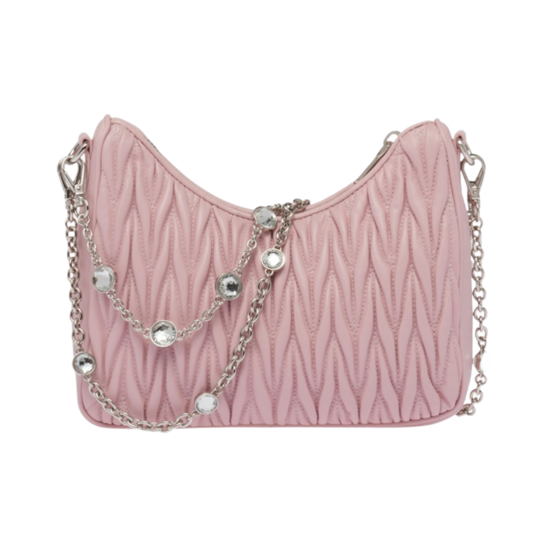 미우 미우 마테라쎄 나파 가죽 숄더백 앨러배스터 핑크(Miu Miu Matelasse Nappa Leather Shoulder Bag Alabaster Pink) - 3