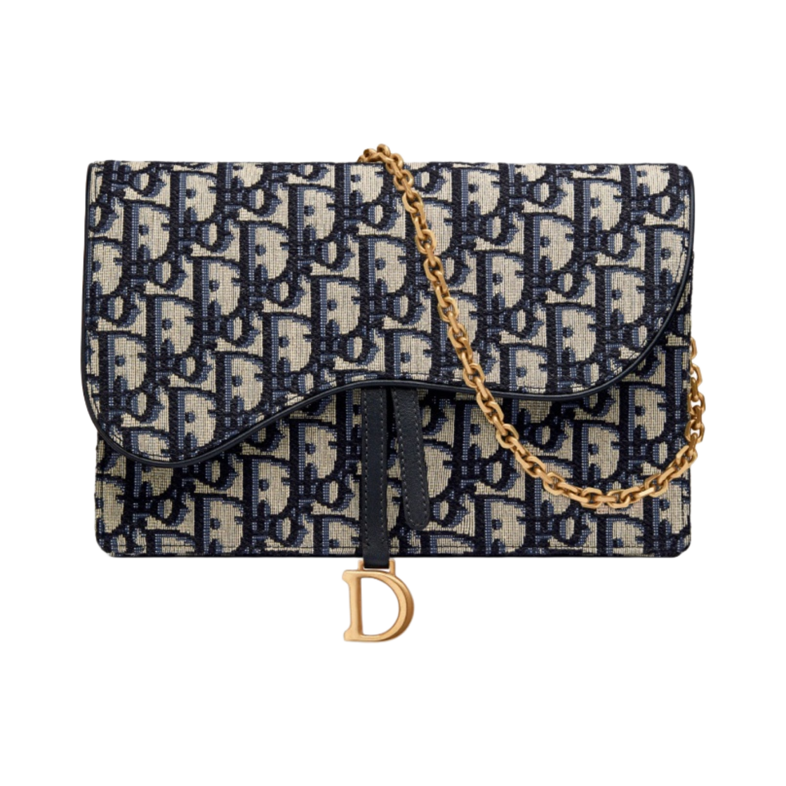 디올 새들 파우치 블루 디올 오블리크 자카드(Dior Saddle Pouch Blue Dior Oblique Jacquard)