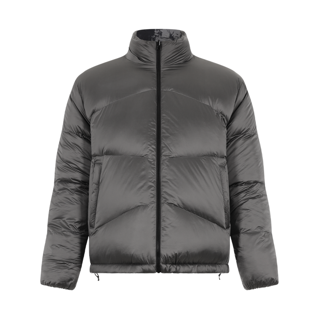 오프그리드 리버시블 글로시 숏 다운 푸퍼 그레이(OFFGRID Reversible Glossy Short Down Puffer Gray)