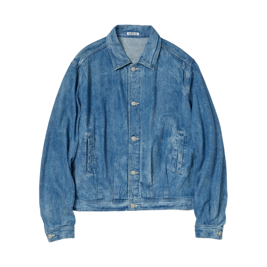오라리 셀비지 페이디드 라이트 데님 블루종 라이트닝 이펙트 - 22SS(Auralee Selvedge Faded Light Denim Blouson Lightning Effect - 22SS)