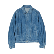 Auralee Selvedge Faded Light Denim Blouson Lightning Effect - 22SS