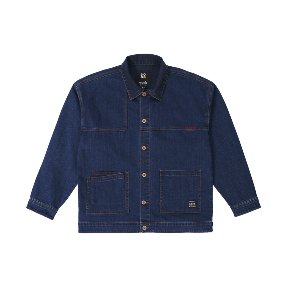 률앤와이 데님 패치 워크 자켓 다크 블루 C5(Ryul+Wai: Denim Patch Work Jacket Dark Blue C5)