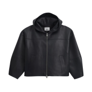 Zara Hooded Leather Jumper Night Blue