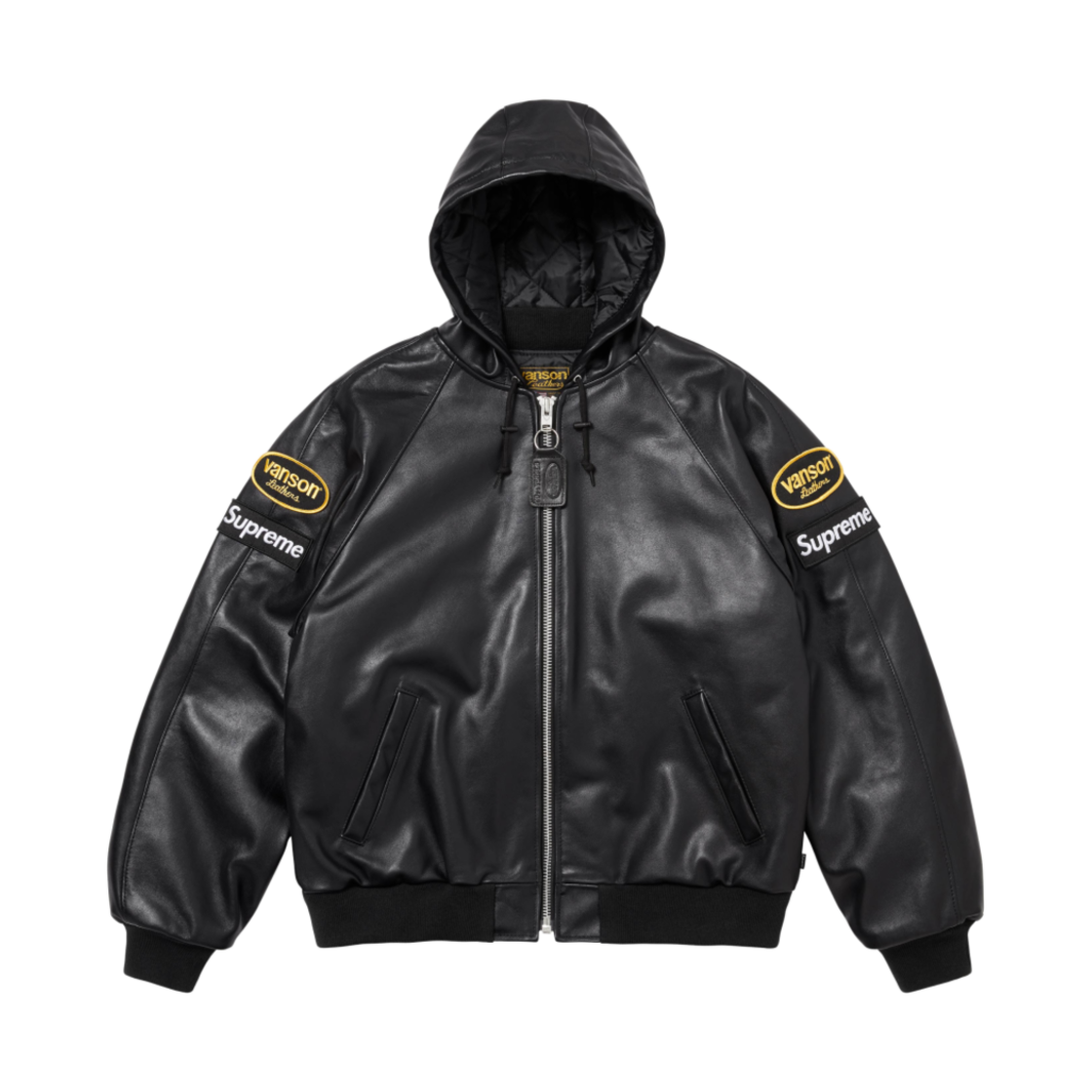 슈프림 x 밴슨 레더 후드 워크 자켓 블랙 - 24FW(Supreme x Vanson Leathers Hooded Work Jacket Black - 24FW)