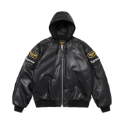 Supreme x Vanson Leathers Hooded Work Jacket Black - 24FW