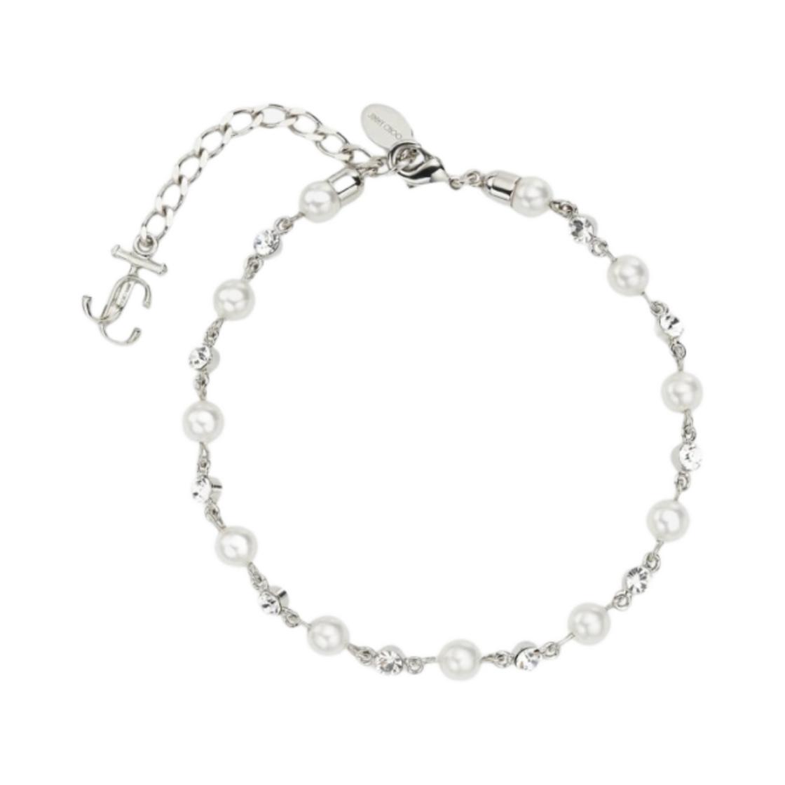 (W) 지미추 펄 크리스탈 앵클릿 실버((W) Jimmy Choo Pearl Crystal Anklet Silver)