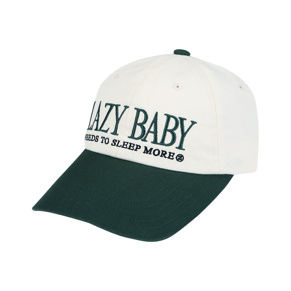 Lazy Baby Ball Cap-Ig LAZYZ 90s Lazy Baby Ball Cap Ivory/Green
