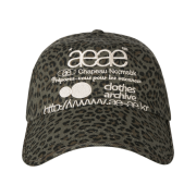 Aeae Web Logo Leopard Cap Khaki