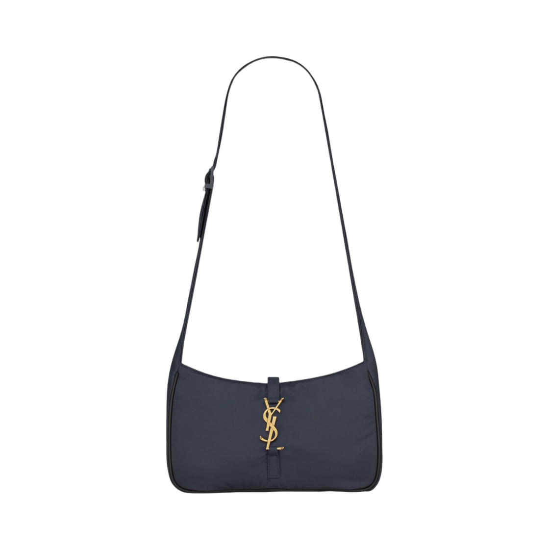733294-FABI1-4096 Saint Laurent Le 5 À 7 Crossbody Bag in Econyl Regenerated Nylon Navy Black