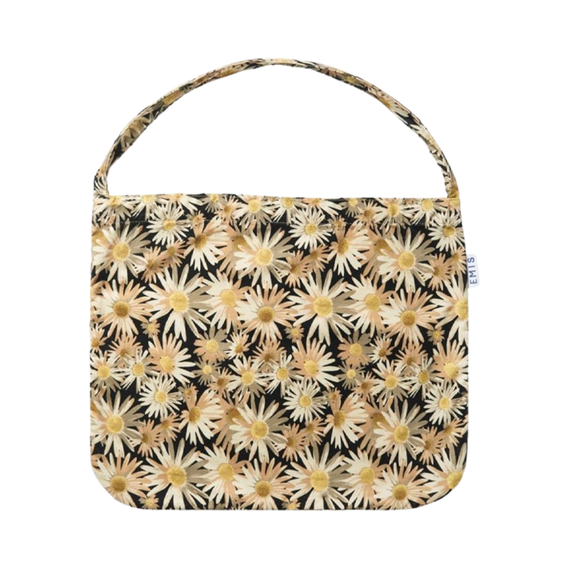 이미스 데이지 플라워 에코백 블랙(Emis Daisy Flower Eco Bag Black)