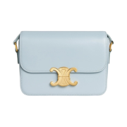 Celine Teen Triomphe Bag in Shiny Calfskin Ice Blue