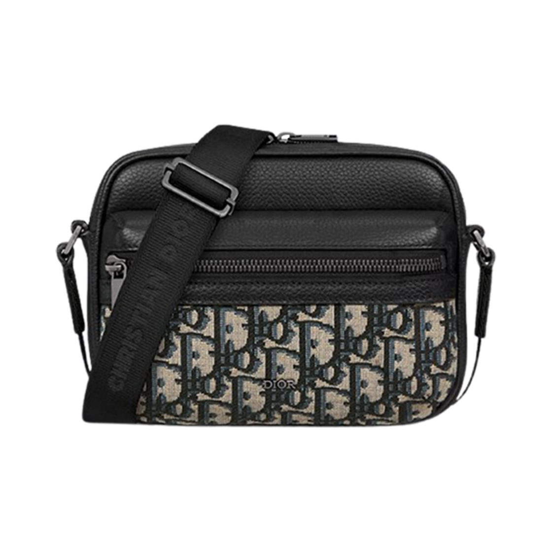 디올 미니 라이더 2.0 지퍼 메신저 백 베이지 블랙 디올 오블리크 자카드 블랙 그레인드 카프스킨(Dior Mini Rider 2.0 Zipped Messenger Bag Beige Black Dior Oblique Jacquard with Black Grained Calfskin) - 1