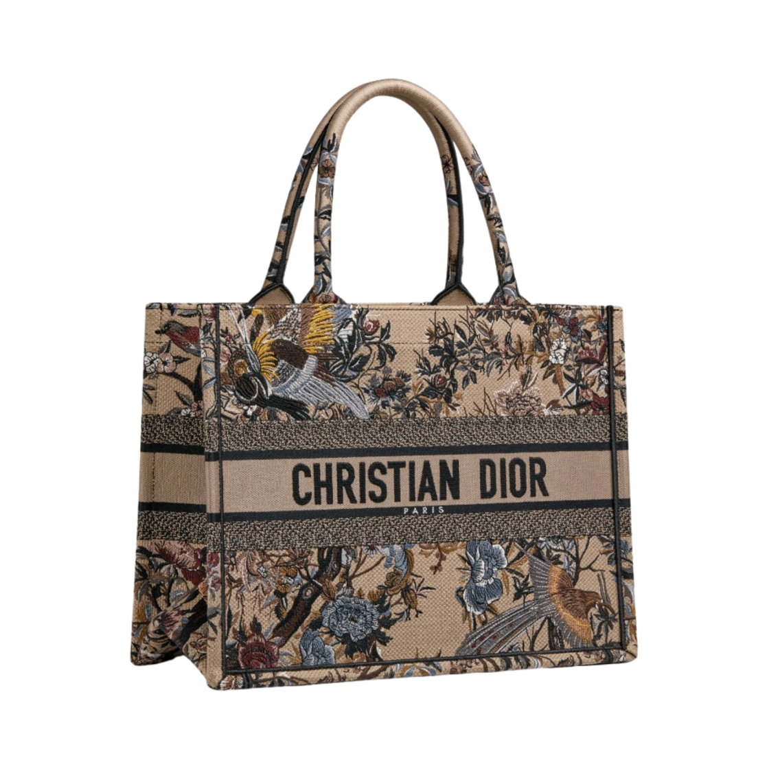 디올 미디움 북 토트백 베이지 멀티 컬러 디올 쟈뎅 디히비어 자수(Dior Medium Book Tote Beige Multicolor Dior Jardin D'Hiver Embroidery) - 2