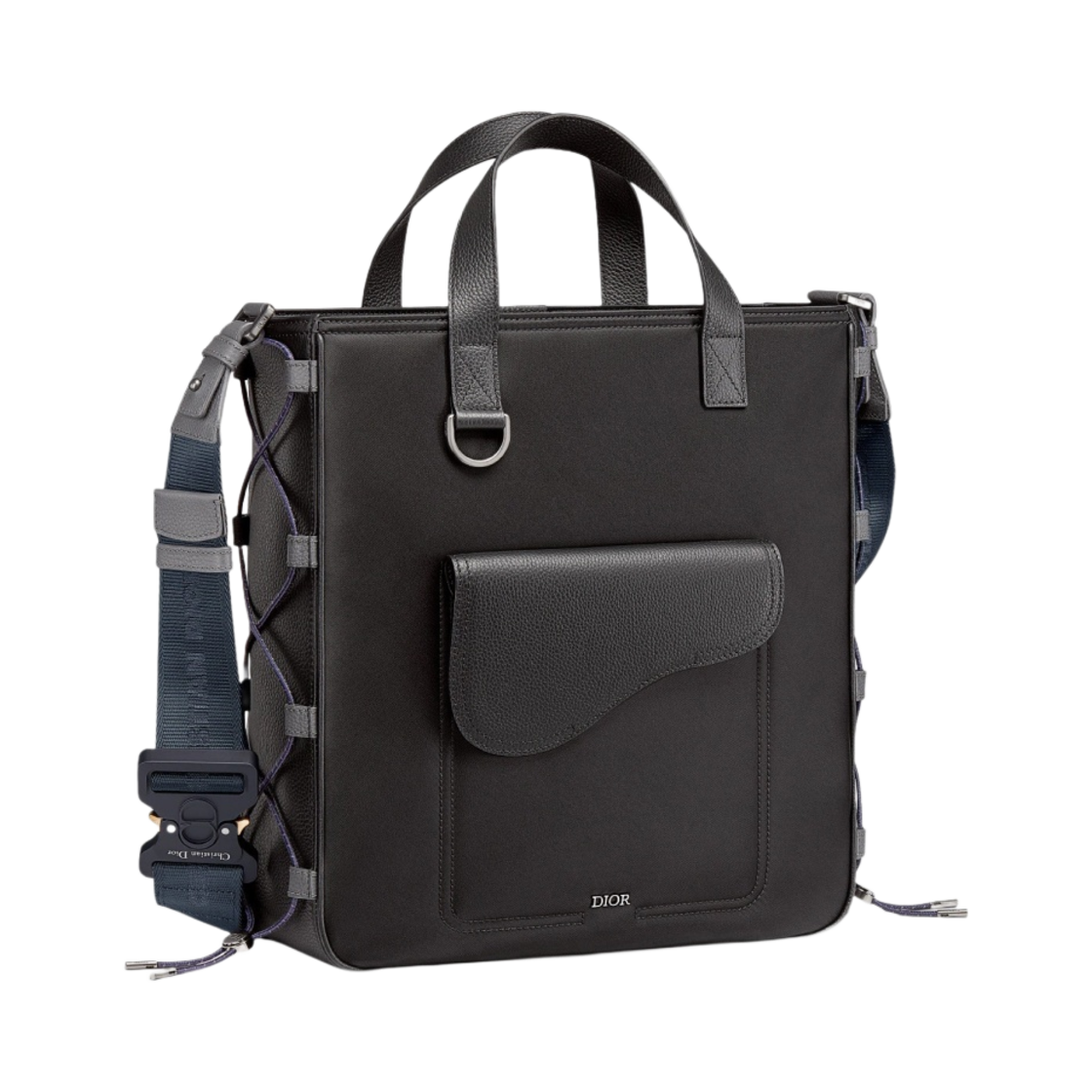 디올 x 사카이 새들 숄더 스트랩 토트백 블랙(Dior x Sacai Saddle Shoulder Strap Tote Bag Black) - 2