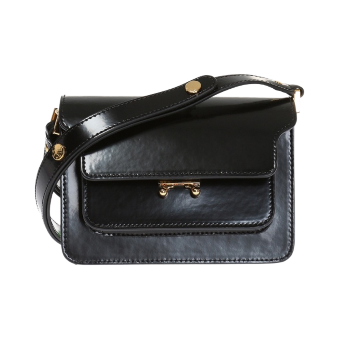 마르니 유광 가죽 미니 트렁크백 블랙(Marni Shiny Leather Mini Trunk Bag Black) - 1