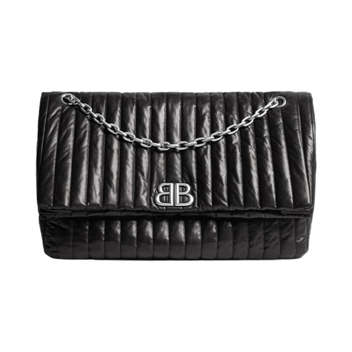 발렌시아가 모나코 라지 체인 백 퀼티드 블랙(Balenciaga Monaco Large Chain Bag Quilted Black) - 4