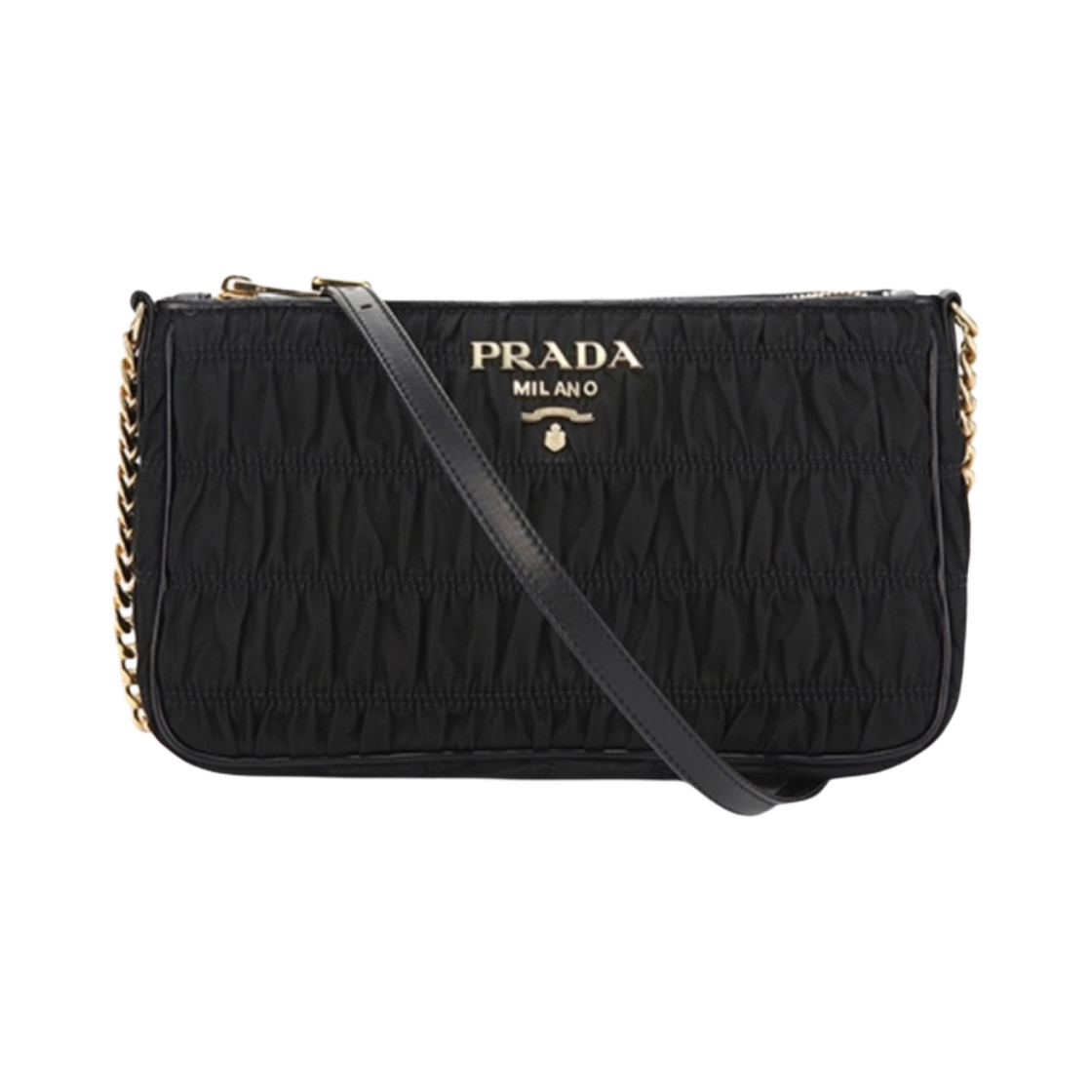 프라다 나일론 테수토 고프레 숄더백 블랙(Prada Nylon Tessuto Gaufre Shoulder Bag Black) - 1