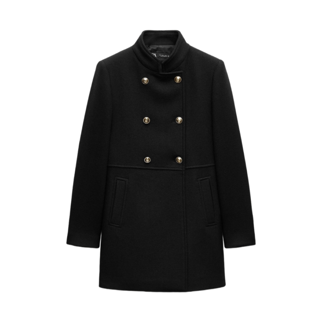 (W) 자라 울 더블 브레스티드 코트 블랙((W) Zara Wool Double-Breasted Coat Black) - 1
