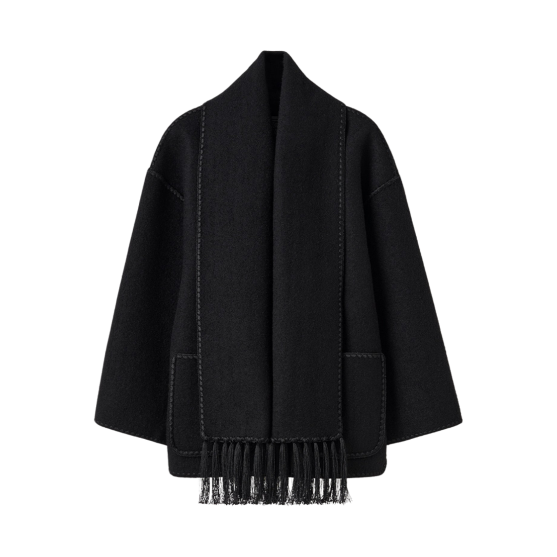(W) 토템 자수 스카프 자켓 블랙((W) Toteme Embroidered Scarf Jacket Black)
