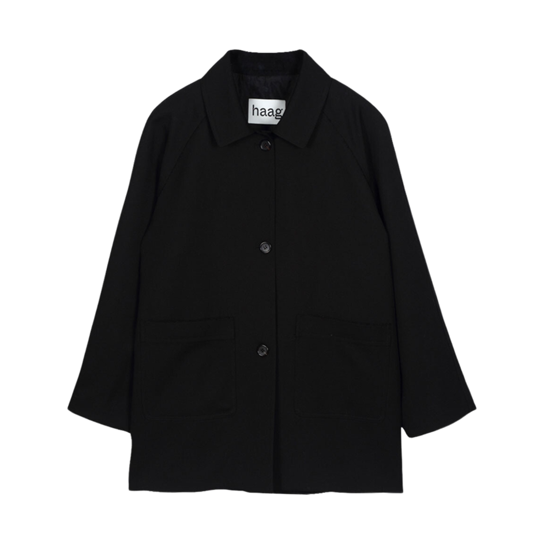 (W) 헤이그 어 클래식 하프 코트 블랙((W) Haag A Classic Half Coat Black)