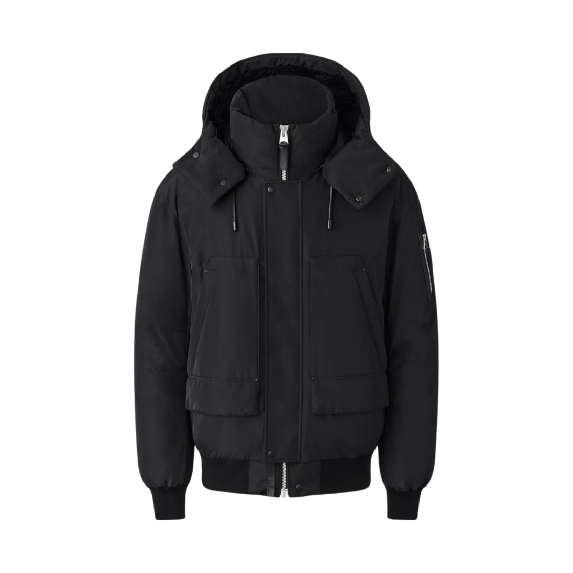 맥케이지 비고 클래식 리무버블 후드 다운 봄버 자켓 블랙(Mackage Viggo Classic Removable Hood Down Bomber Jacket Black)