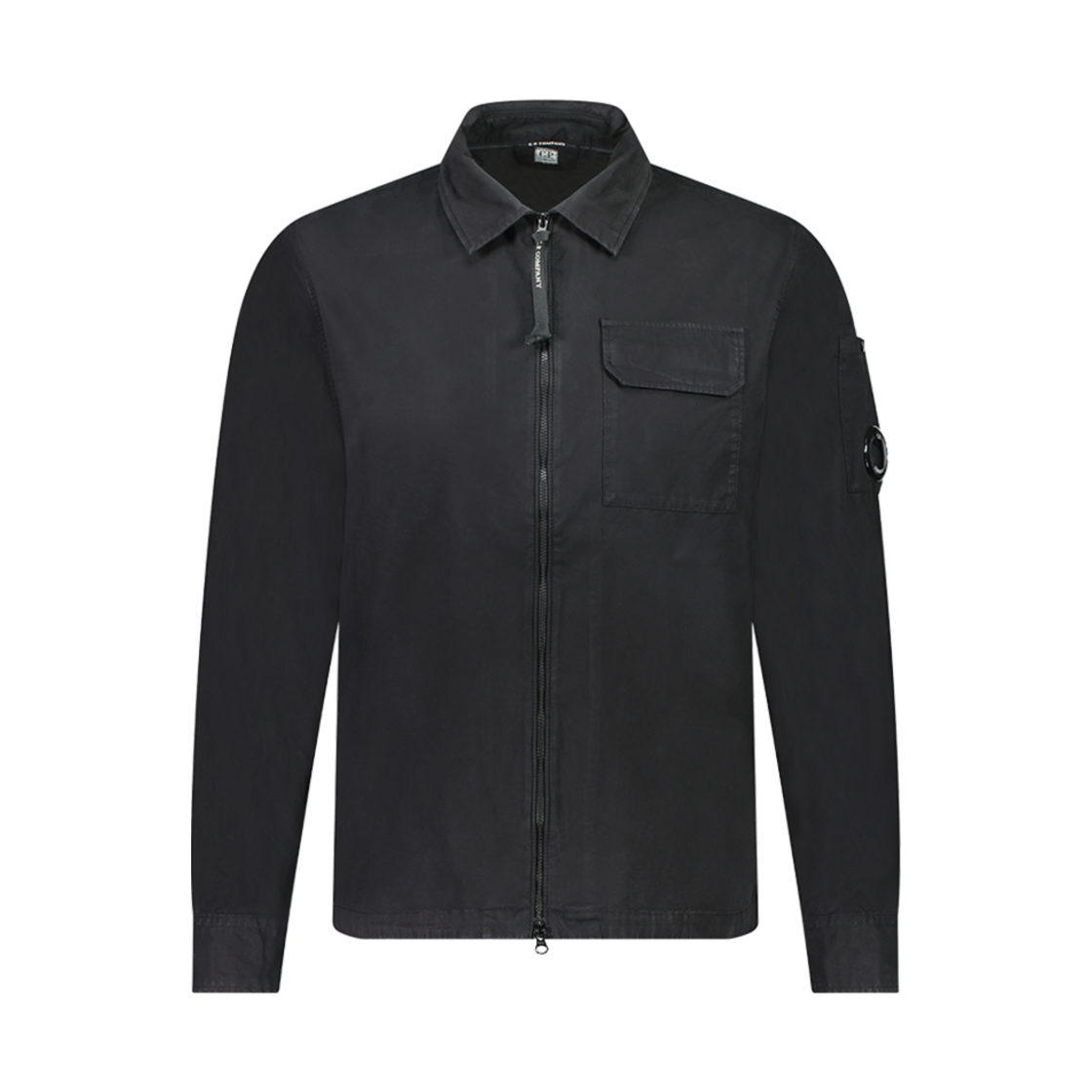 C.P. 컴퍼니 개버딘 지퍼 오버셔츠 블랙 - 25SS(C.P. Company Gabardine Zipped Overshirt Black - 25SS)