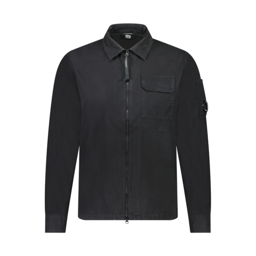 C.P. Company Gabardine Zipped Overshirt Black - 25SS
