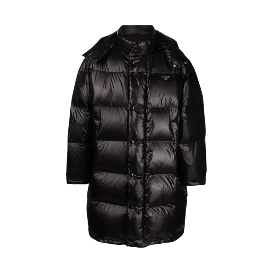 프라다 리나일론 다운 코트 블랙