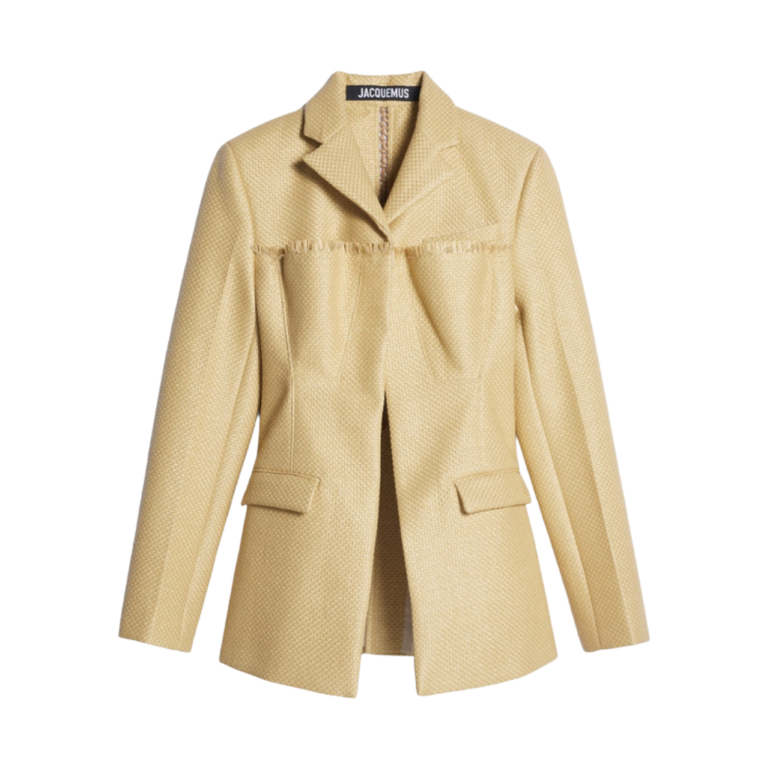 (W) 자크뮈스 라 베스테 팔라 테일러드 라피아 자켓 베이지((W) Jacquemus La Veste Palha Tailored Raffia Jacket Beige) - 1