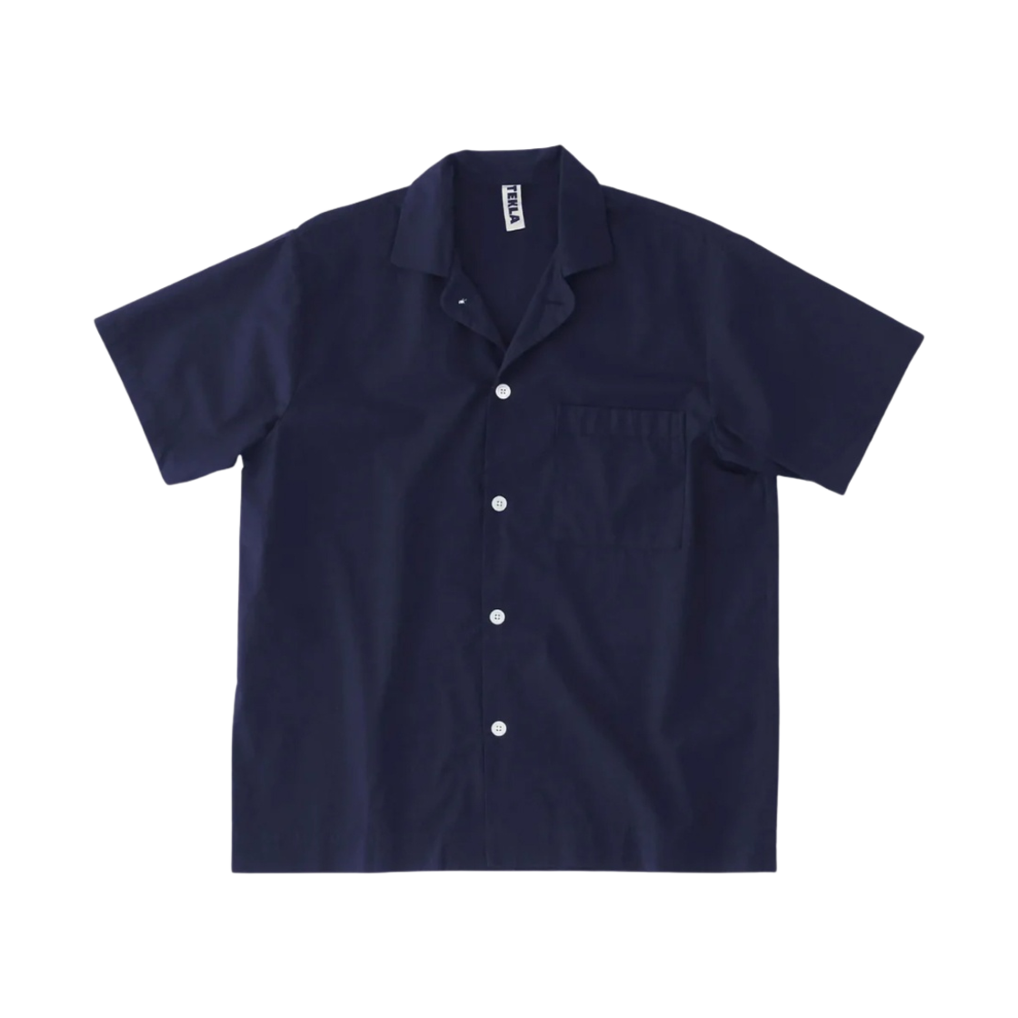 테클라 포플린 슬립웨어 숏슬리브 셔츠 트루 네이비(Tekla Poplin Sleepwear Short Sleeved Shirt True Navy)