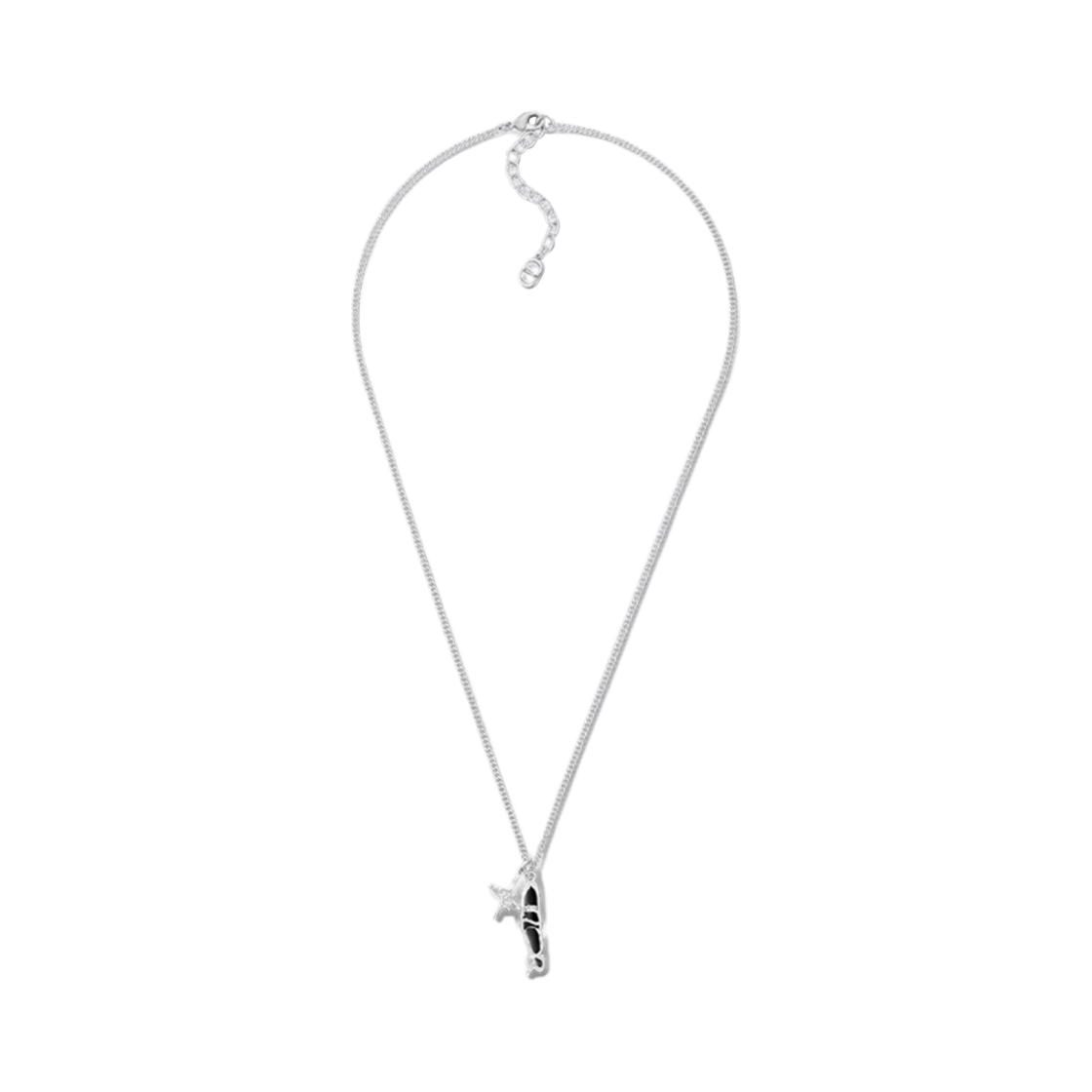디올 x 루이스 해밀턴 펜던트 네클리스 실버 블랙 화이트(Dior x Lewis Hamilton Pendant Necklace Silver Black White)