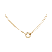 (W) Cartier Love Necklace Yellow Gold Diamond
