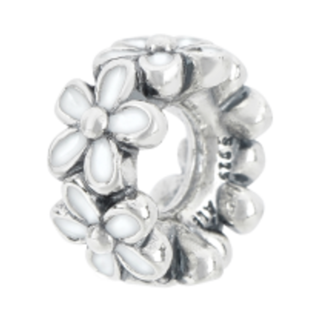 (W) 판도라 데이지 플라워 스페이서 참 스털링 실버 화이트((W) Pandora Daisy Flower Spacer Charm Sterling Silver White) - 1