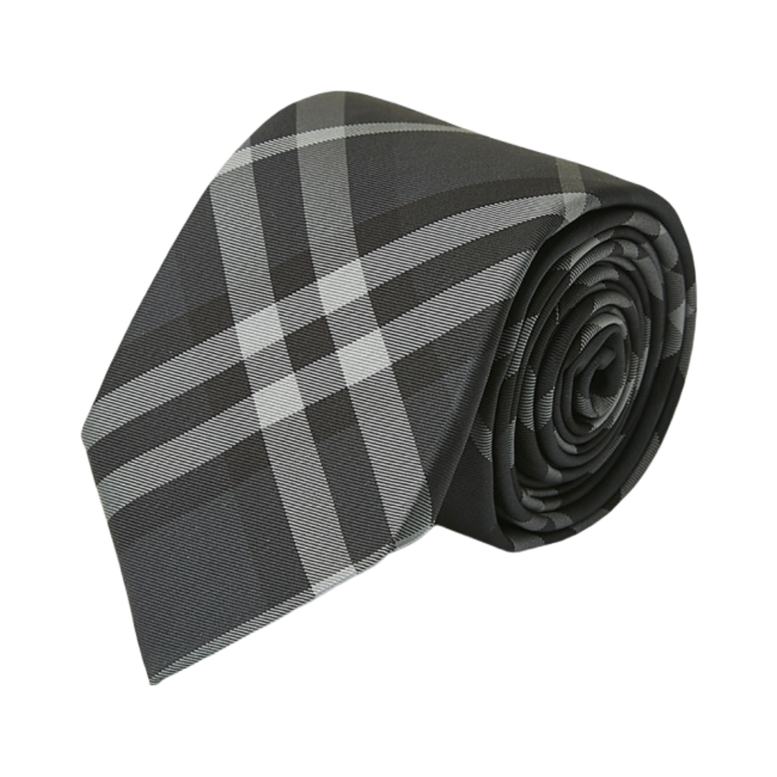 8017265 Burberry Classic Cut Vintage Check Silk Tie Charcoal